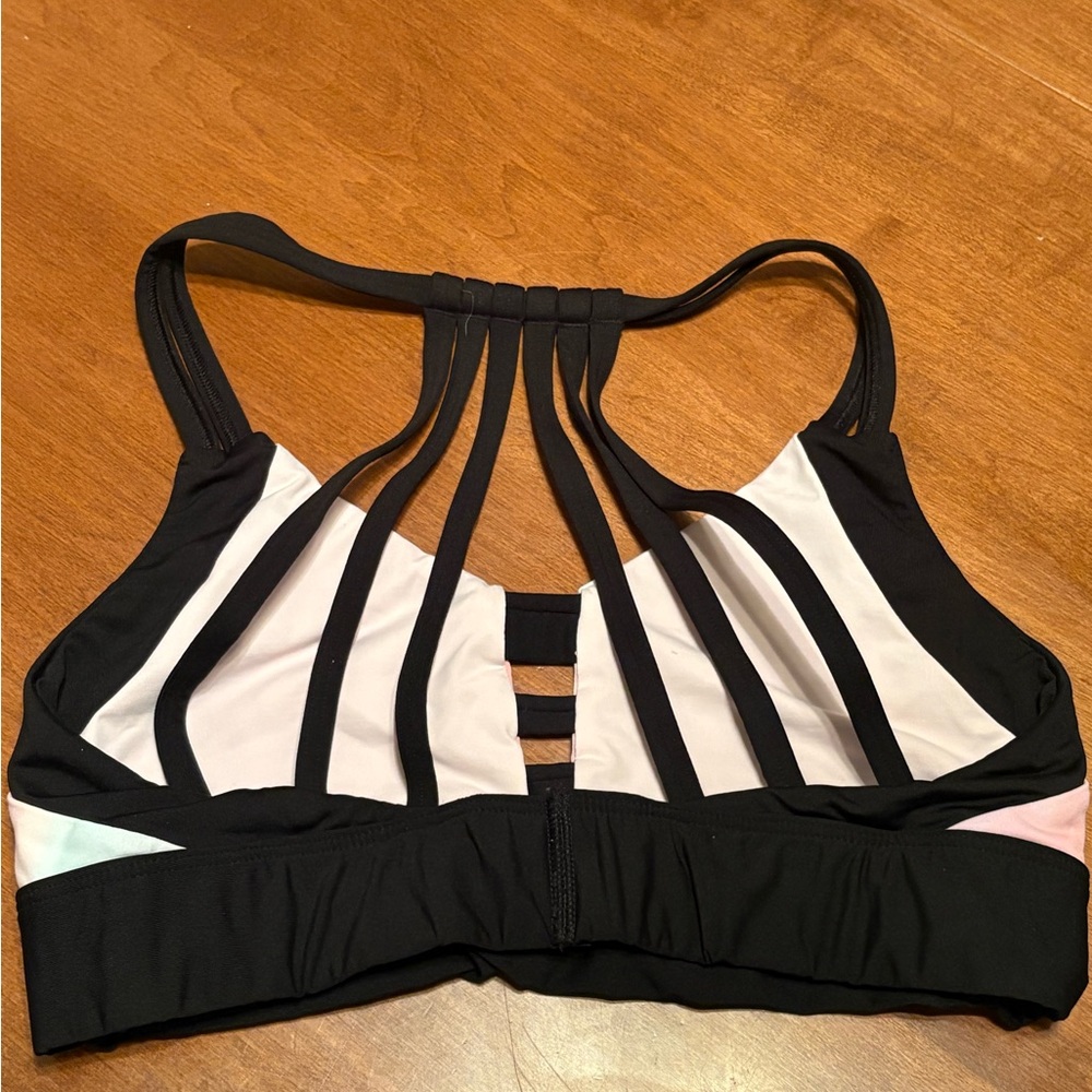 PINK Victoria's Secret Ultimate Pink and Black Sports Bra S/P Unlined - Picture 6 of 9